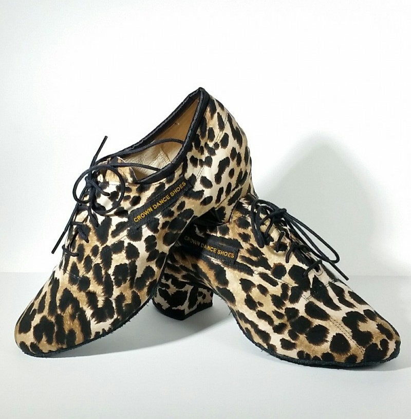 517L-5 Leopard dance shoes - Crown 