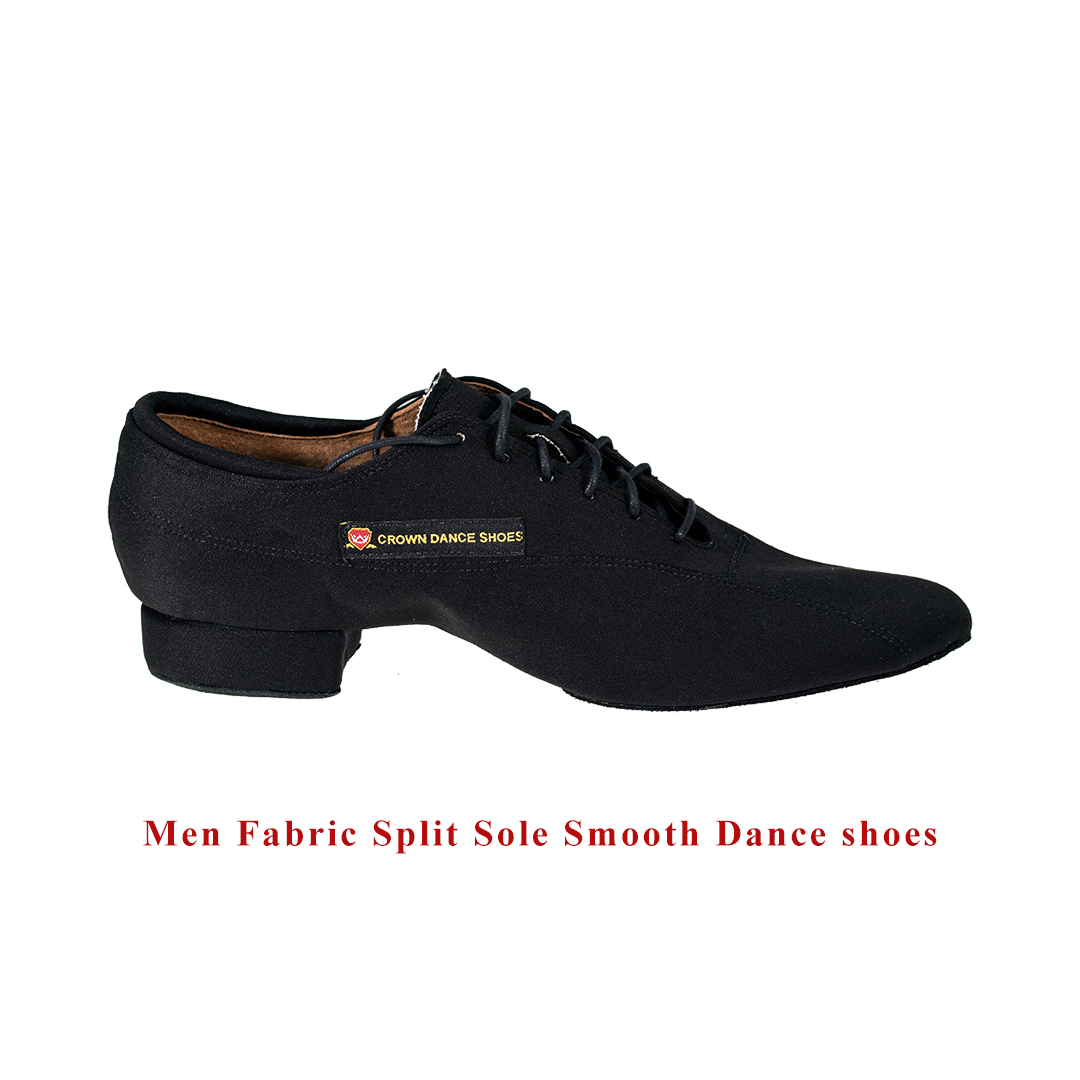 Men smooth split sole black fabric 517S 